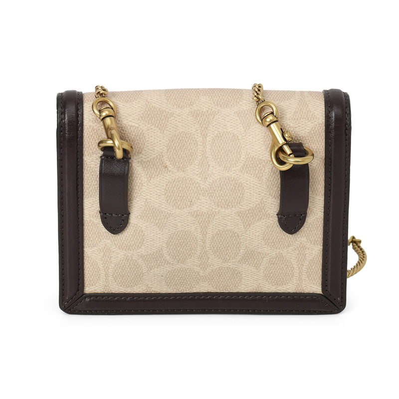 Pre-loved Coach Beige & Brown Blocked Signature Canvas Hutton Belt Bag