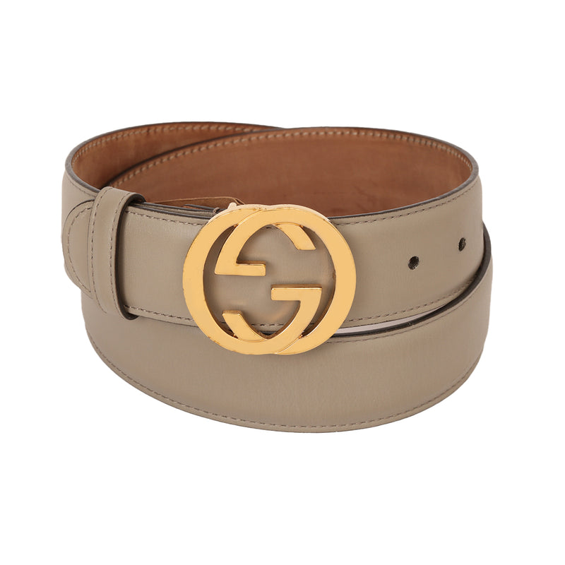 Gucci GG Interlocking Leather Belt Size: 32