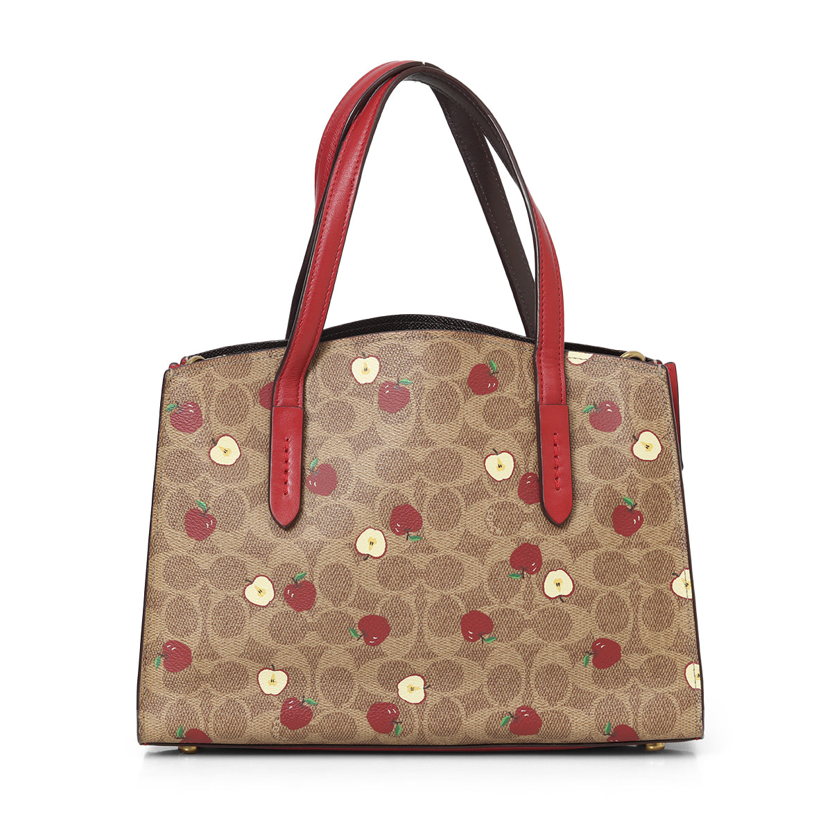 Apple Print Brown & Maroon Shoulder Bag with Detachable Strap
