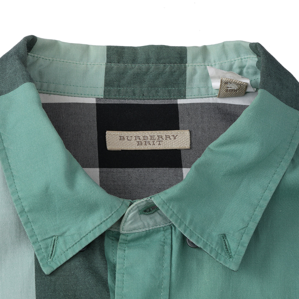 BURBERRY BRIT シャツ Auth Burberry Brit Mens Size XXL Blue Nova Check Button Down Plaid