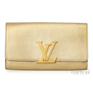 Gold Leather Louise Clutch