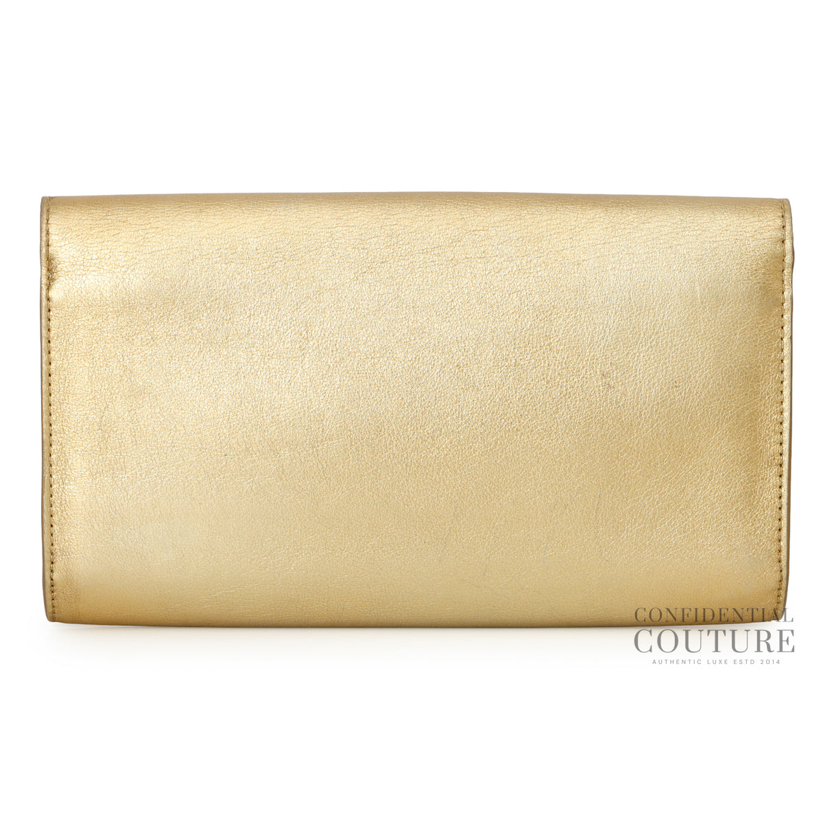 Gold Leather Louise Clutch