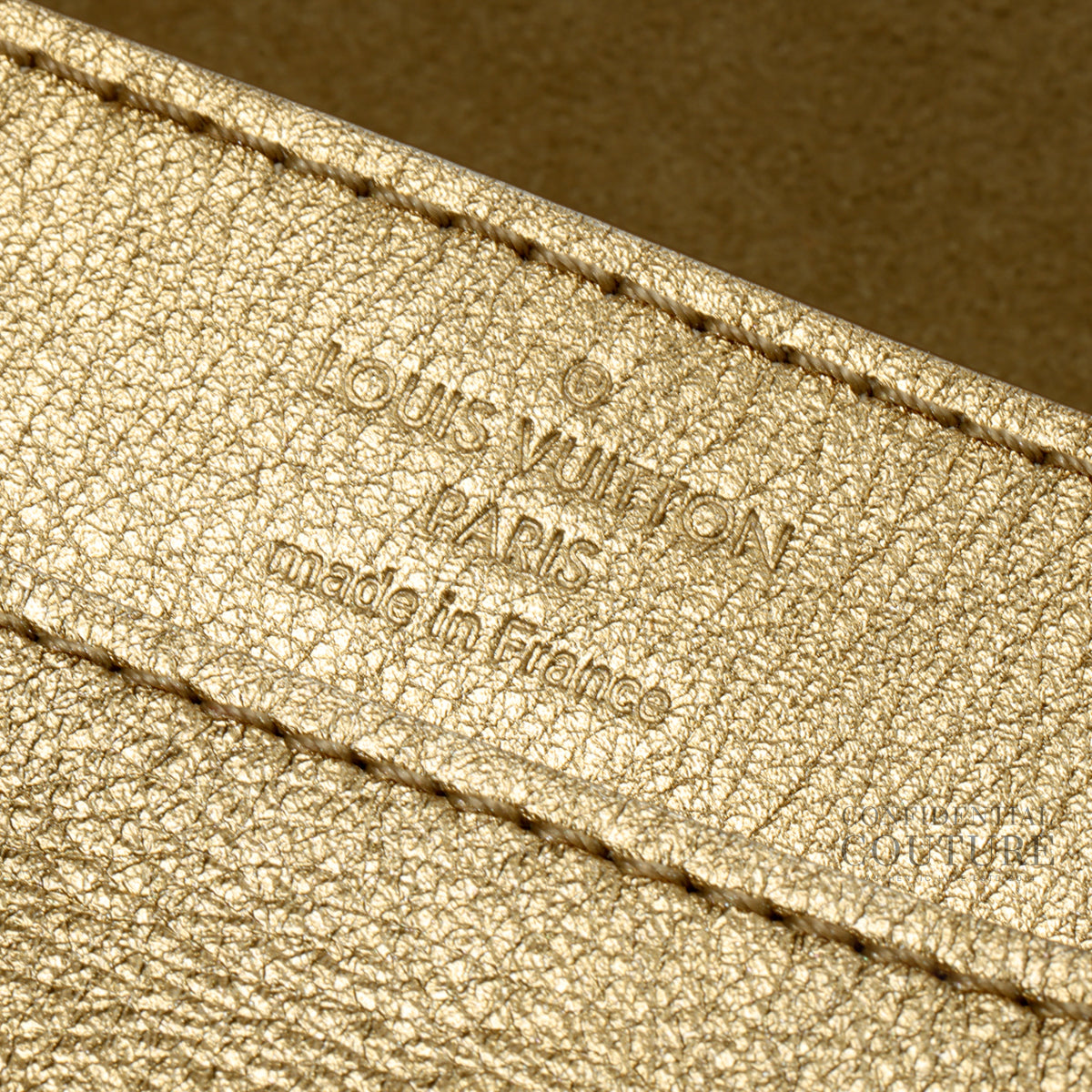 Gold Leather Louise Clutch