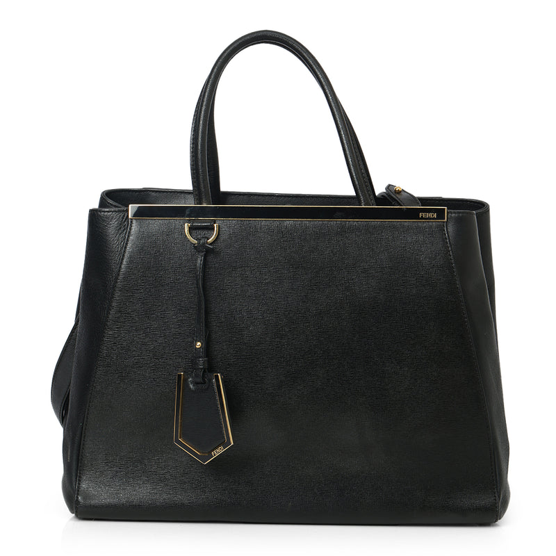 Pre-loved Fendi Black Saffiano Leather 2Jours Medium Tote