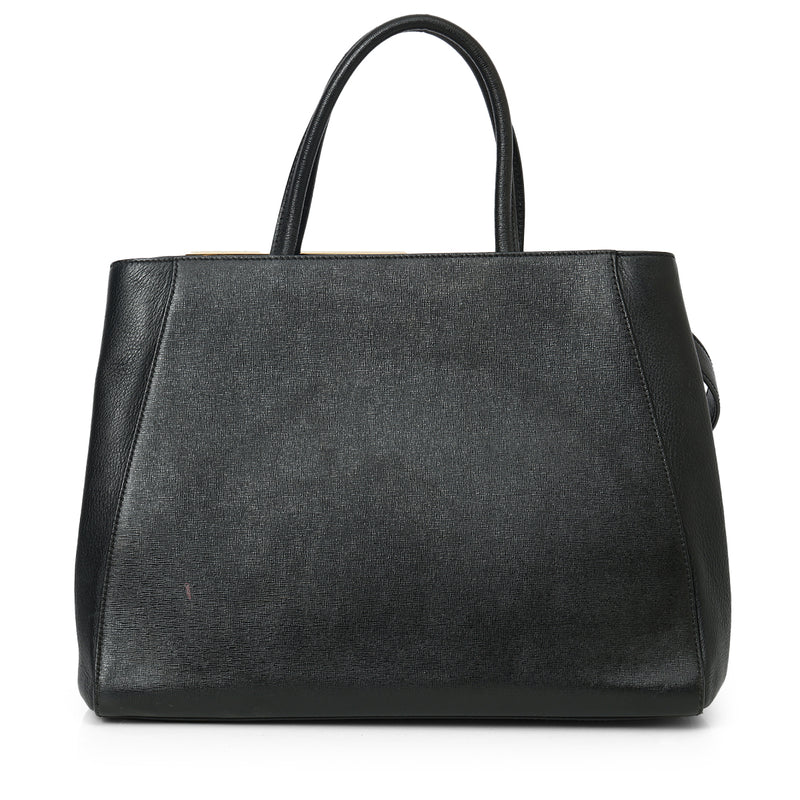 Pre loved fendi black saffiano leather 2jours medium tote price