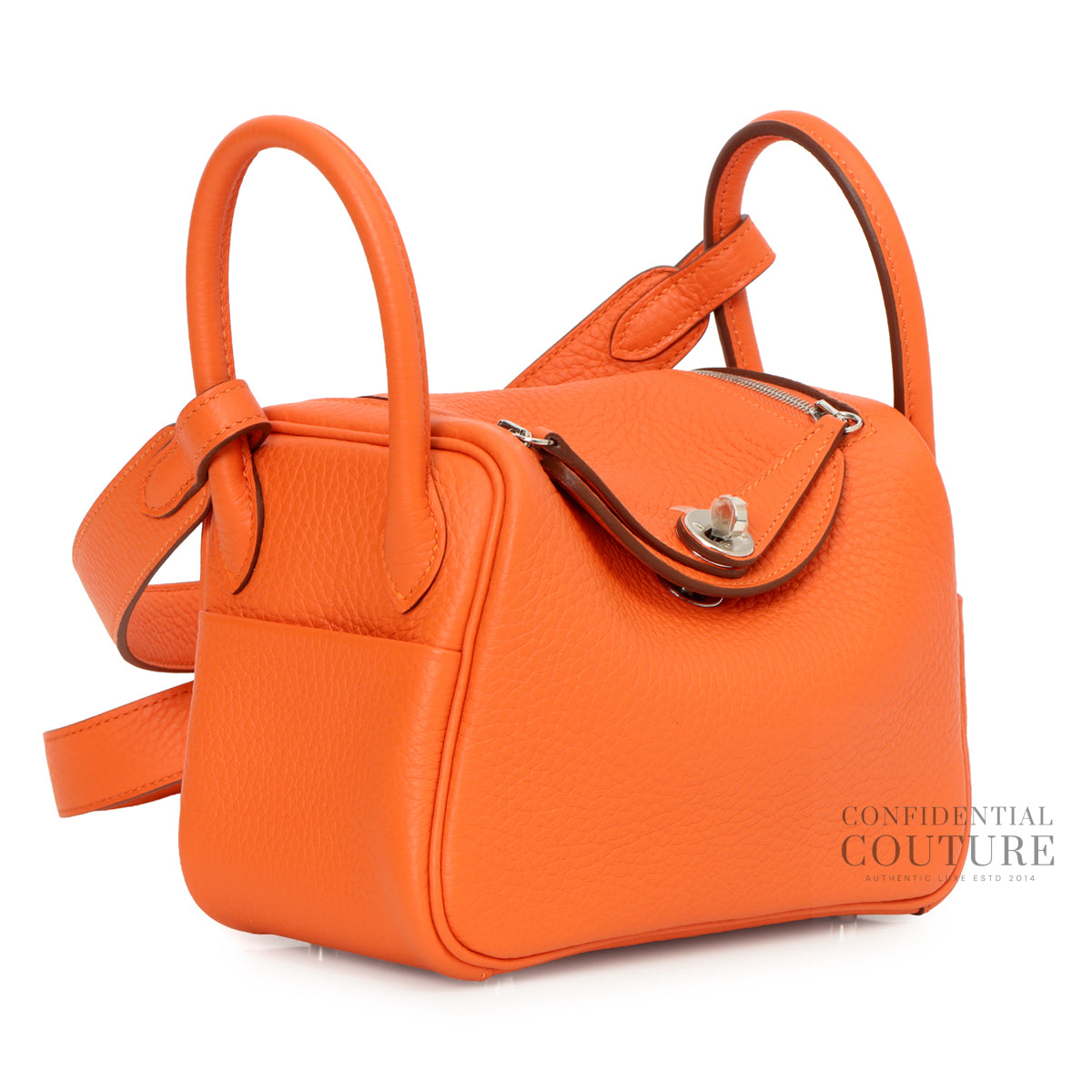 Tangerine Mini Lindy in Clemence Leather With Palladium Hardware | 2026