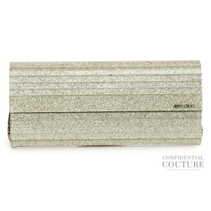 Silver Sweetie Glitter Clutch with Detachable Strap