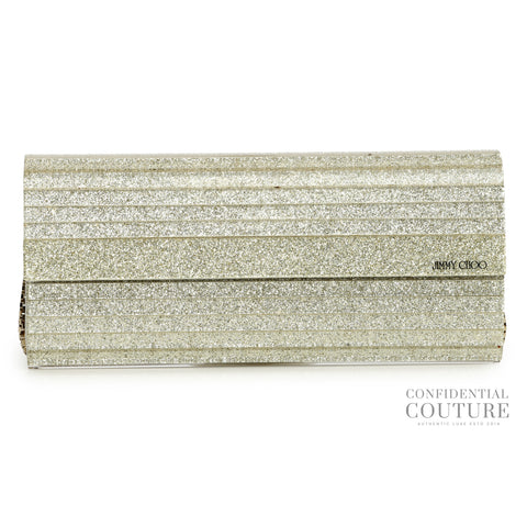 Silver Sweetie Glitter Clutch with Detachable Strap