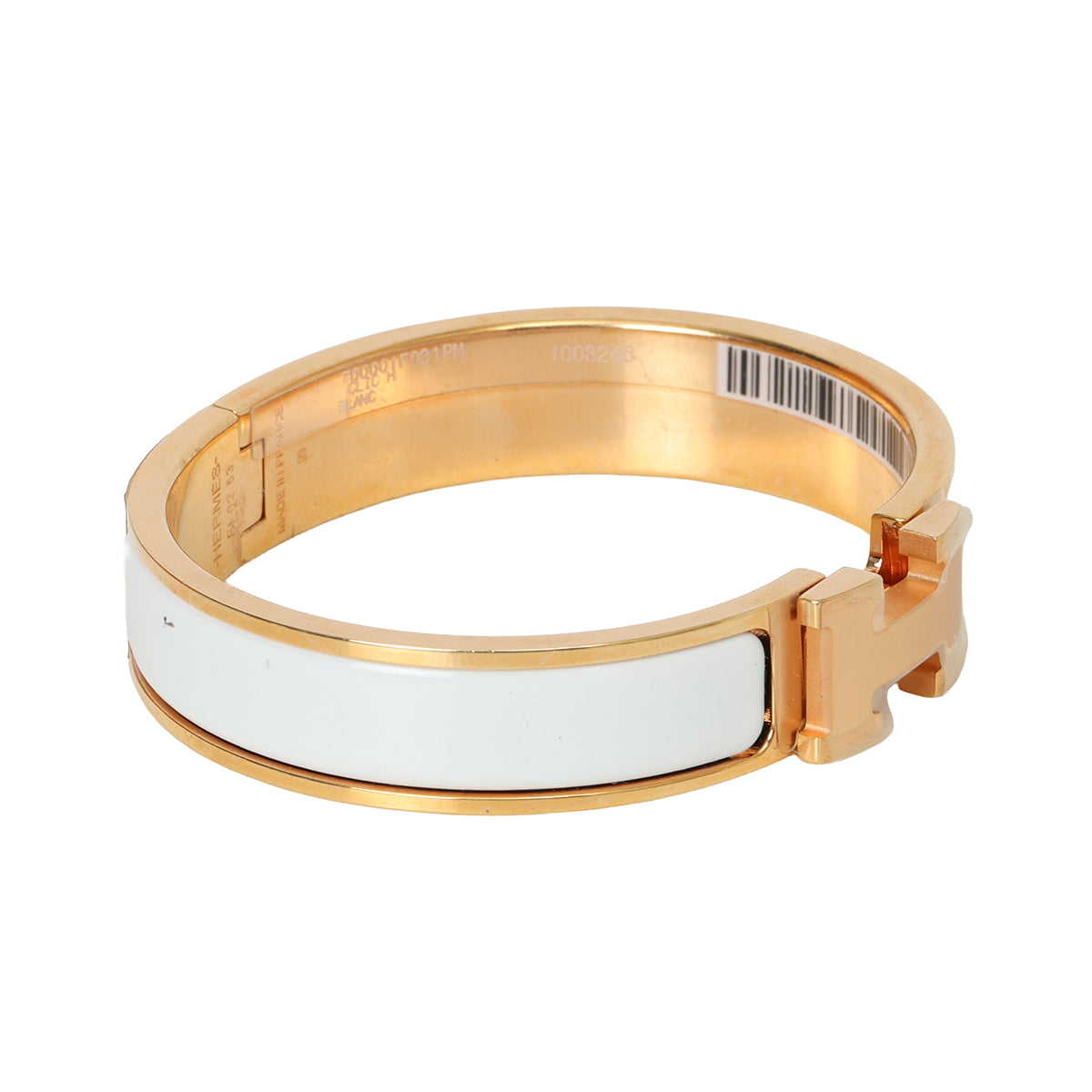 Blanc Enamel Clic H Bracelet PM