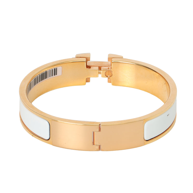 Blanc Enamel Clic H Bracelet PM