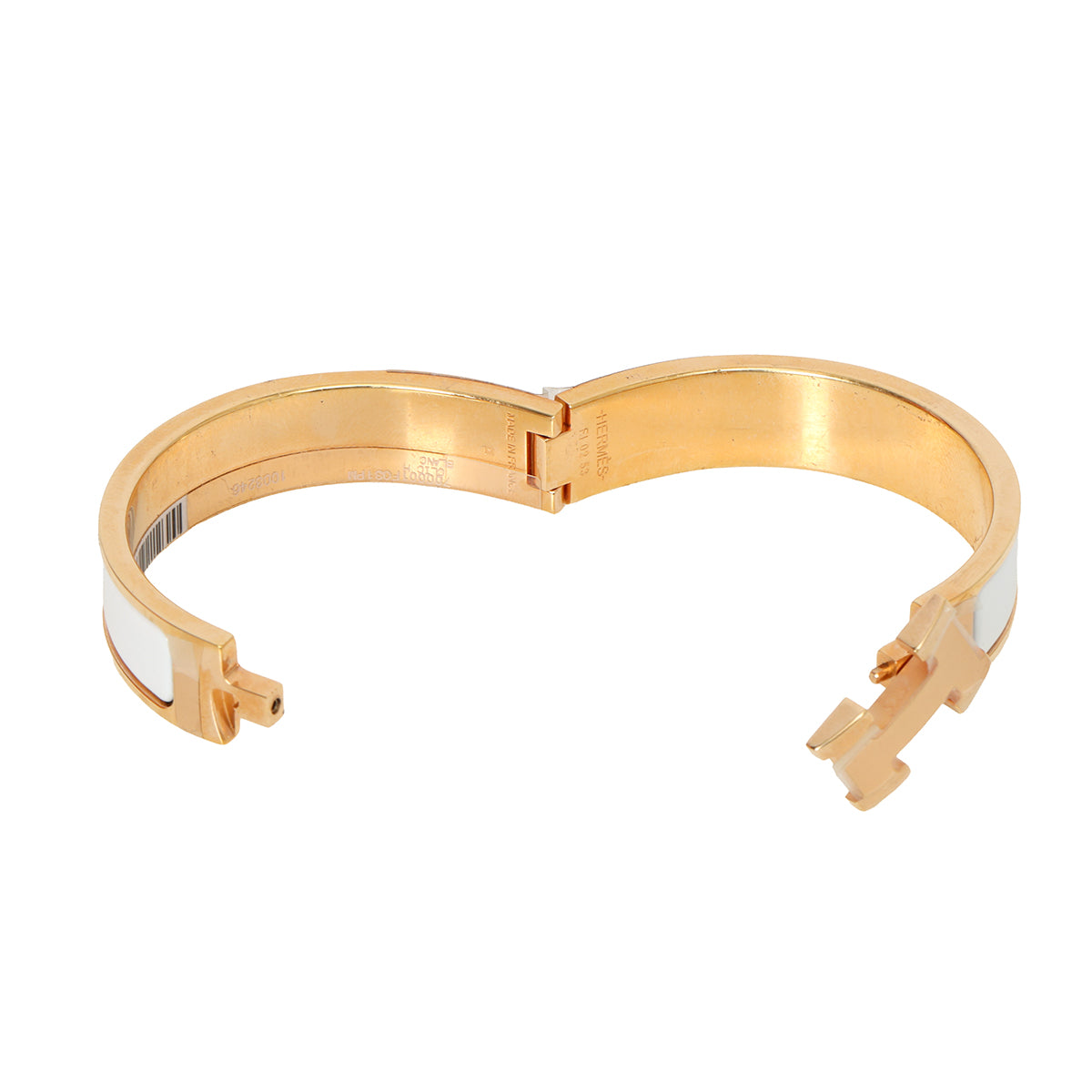 Blanc Enamel Clic H Bracelet PM