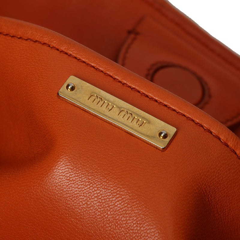 Matelassé Orange Leather Tote