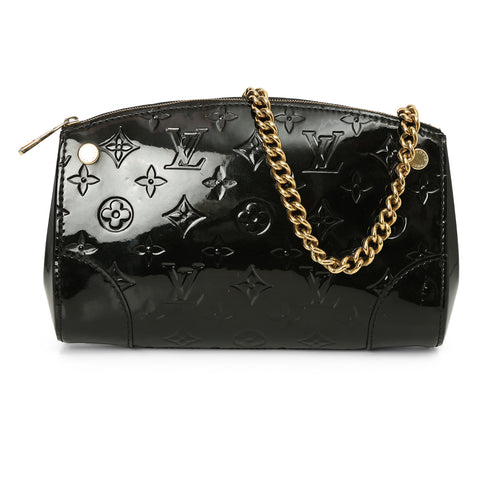 Black Monogram Vernis Santa Monica Shoulder Bag One Size