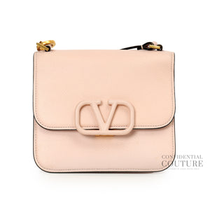Pink Small Vsling Grainy Leather Shoulder Bag