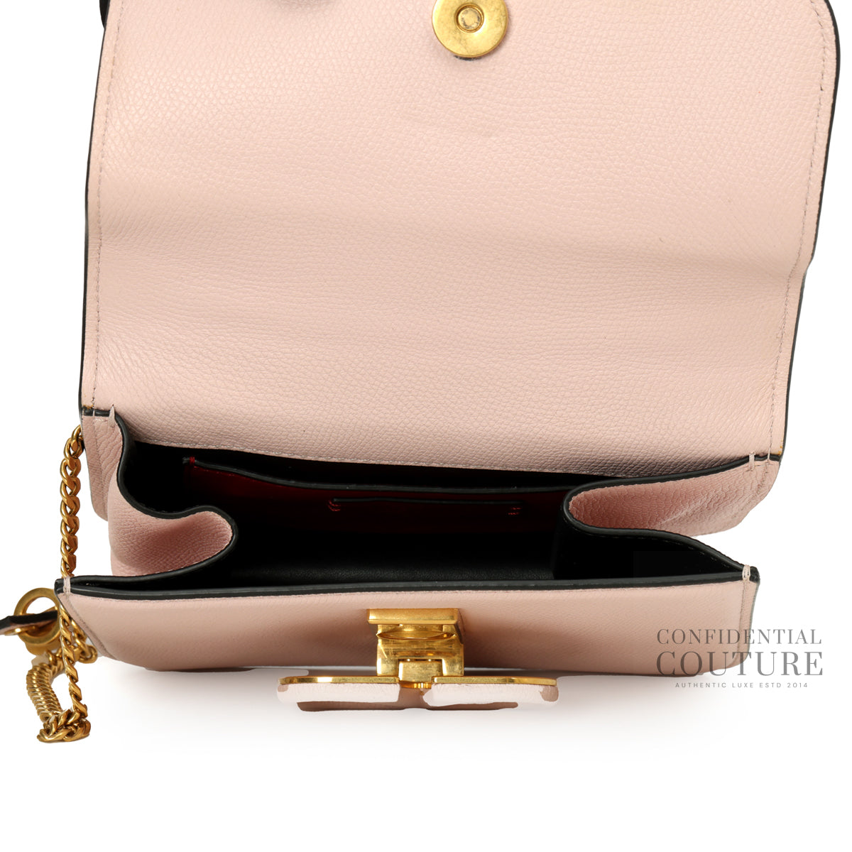 Pink Small Vsling Grainy Leather Shoulder Bag