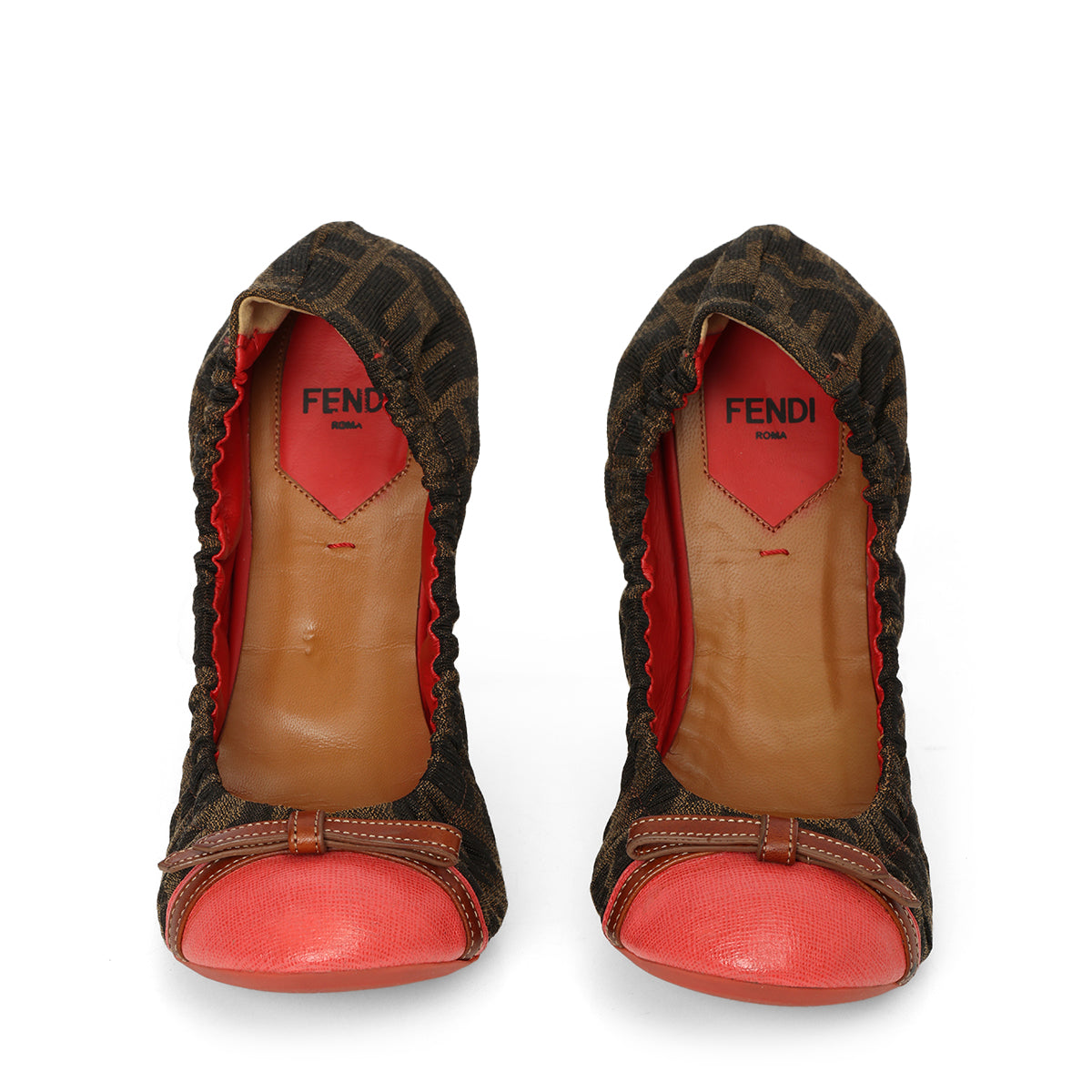 Monogram And Red Ballet Flats Size: 37