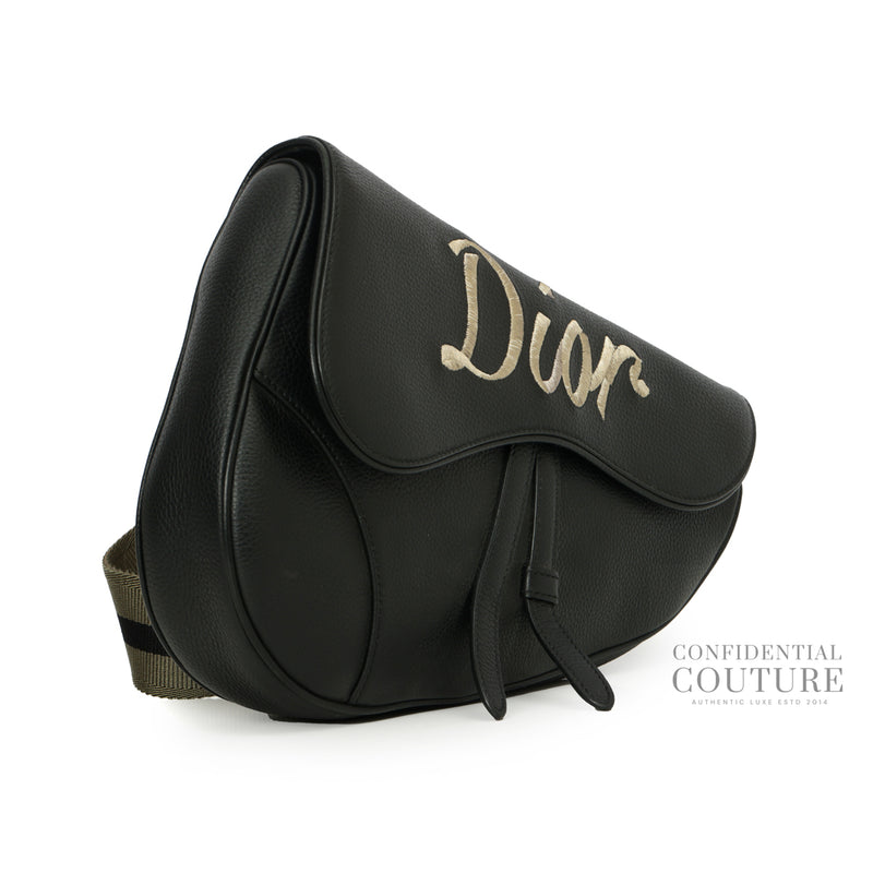 Women Christian Dior Saddle Messenger Shoulder Crossbody Bag Black