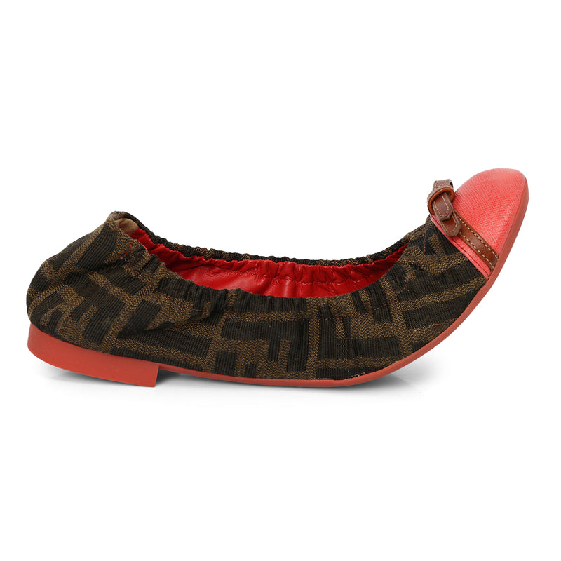 Monogram And Red Ballet Flats Size: 37