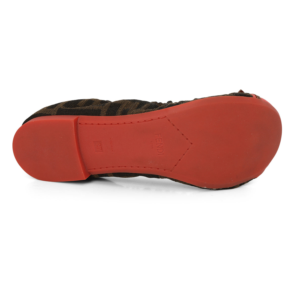 Monogram And Red Ballet Flats Size: 37