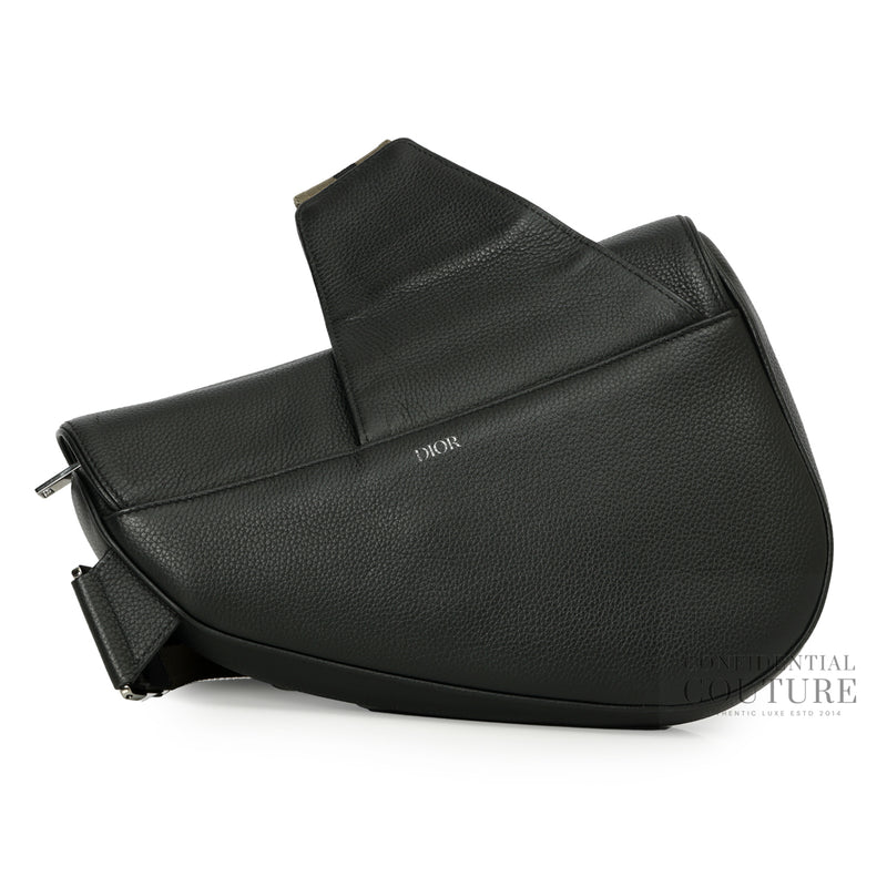Pre-loved Christian Dior Saddle Messenger Shoulder Crossbody Bag Black
