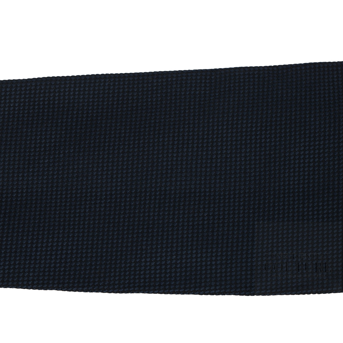 Navy Grenadine Weave Silk Tie with Crest Logo