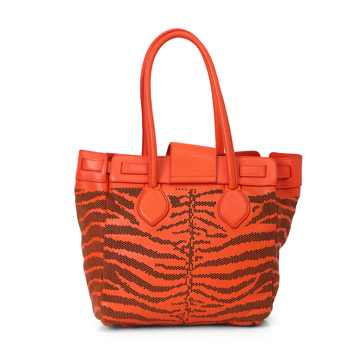 Orange Aand Black Perforated Tote One Size