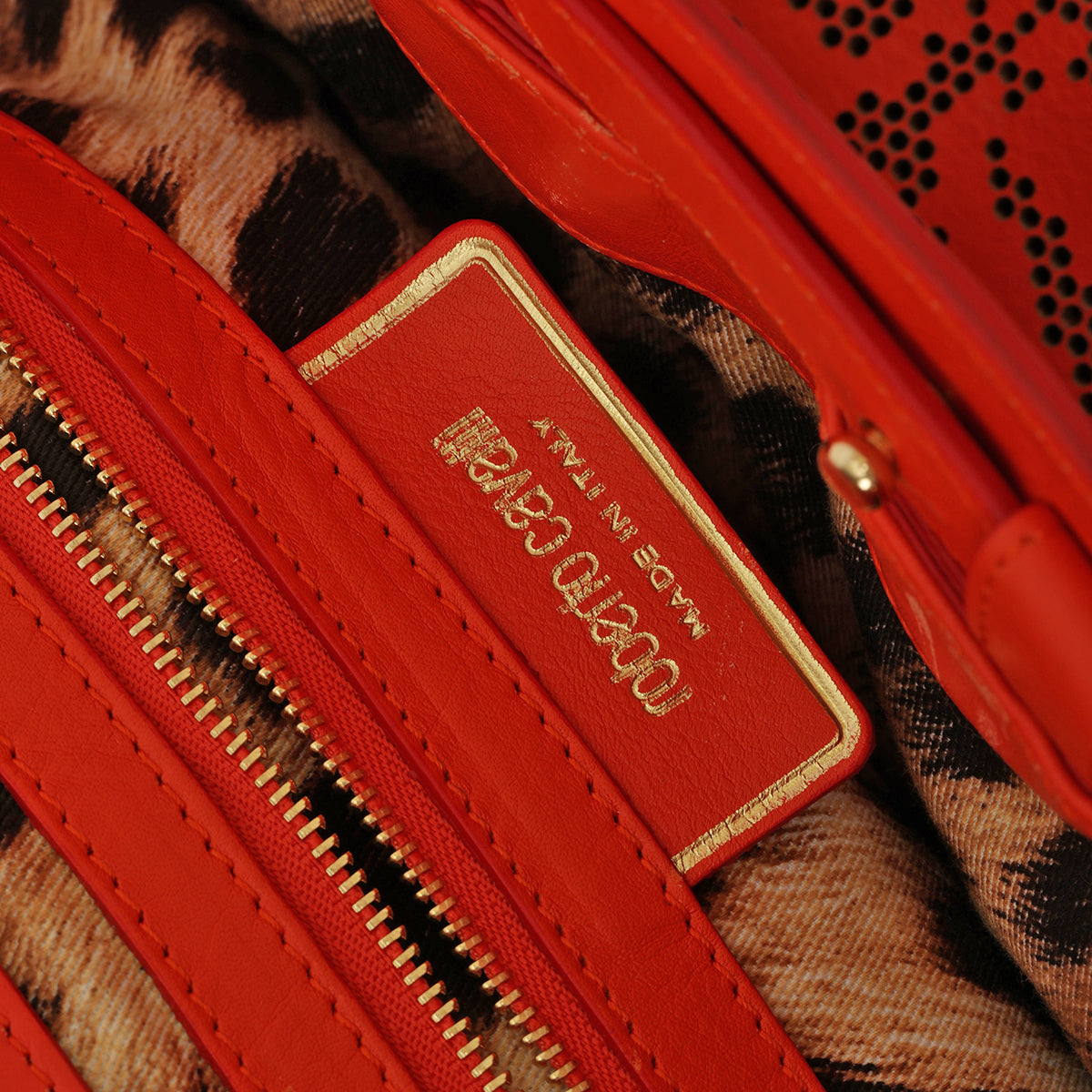 Orange Aand Black Perforated Tote One Size