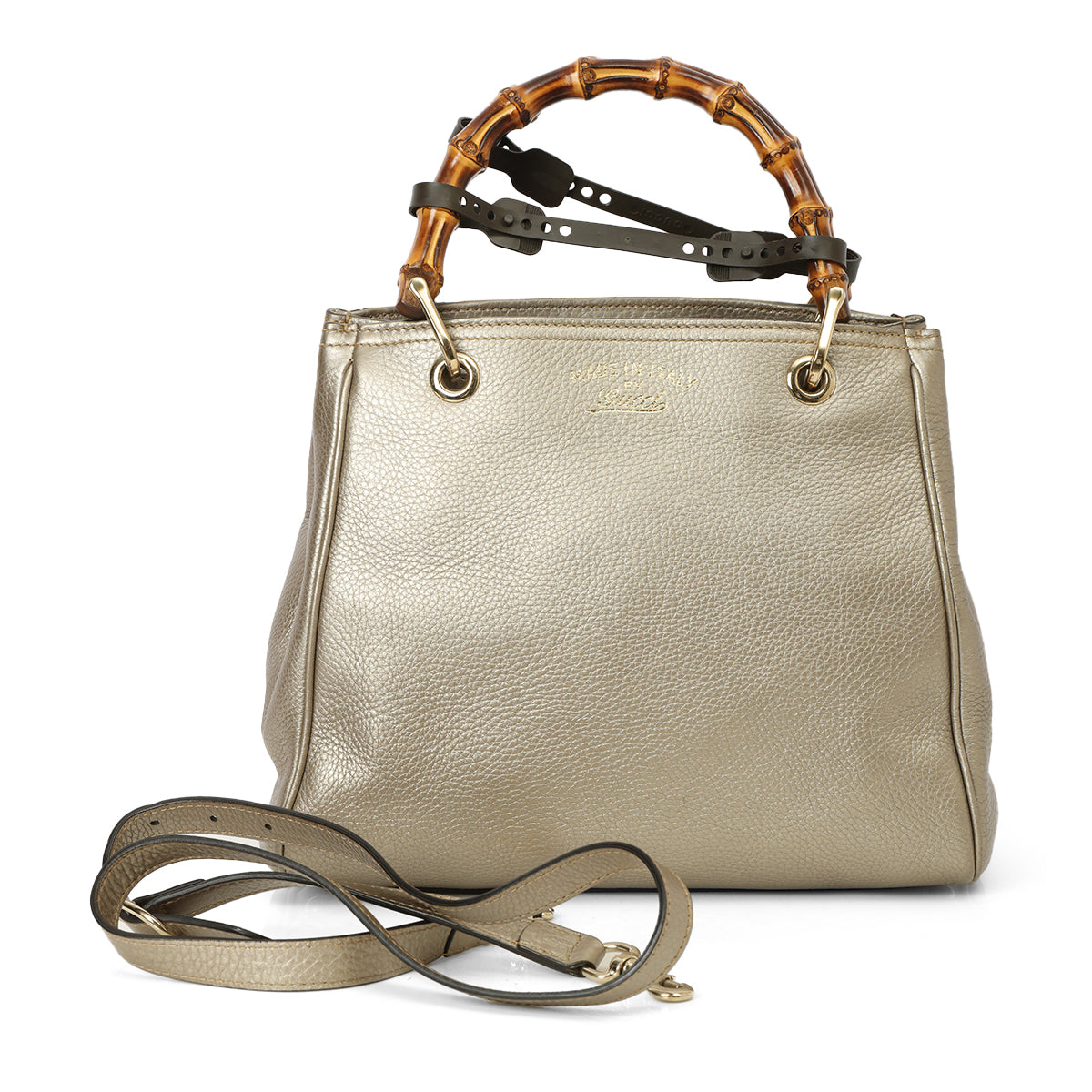 Shop Pre-Owned Authentic Gucci Bamboo Small Shopper Bag