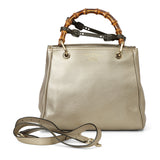 Grey Smooth Calfskin Nymphaea Large Top Handle Bag