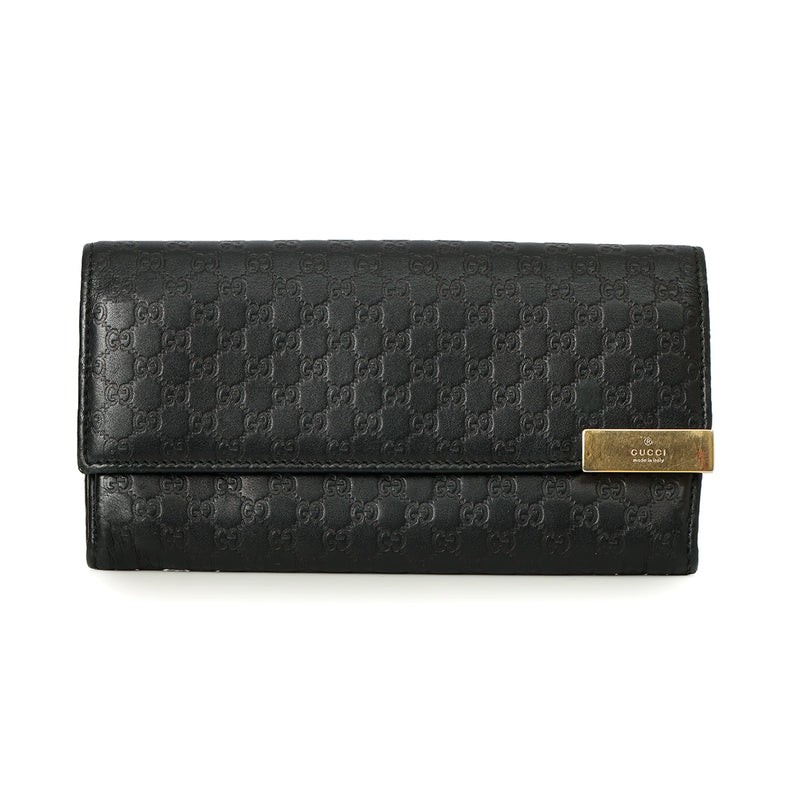Second hand Gucci Black Microguccisima Continental Wallet
