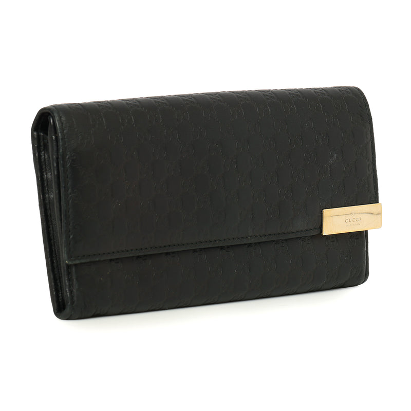 Gucci black microguccissima continental wallet price