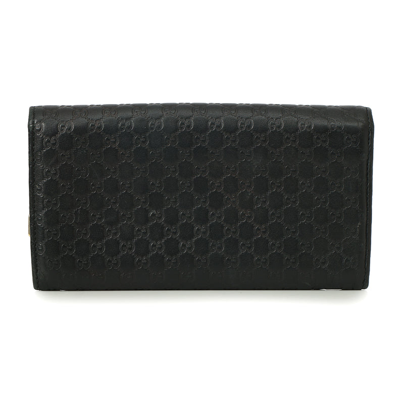 Gucci black microguccissima continental wallet price
