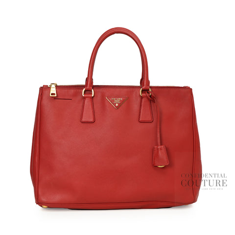 Galleria Large Red Saffiano Leather Bag