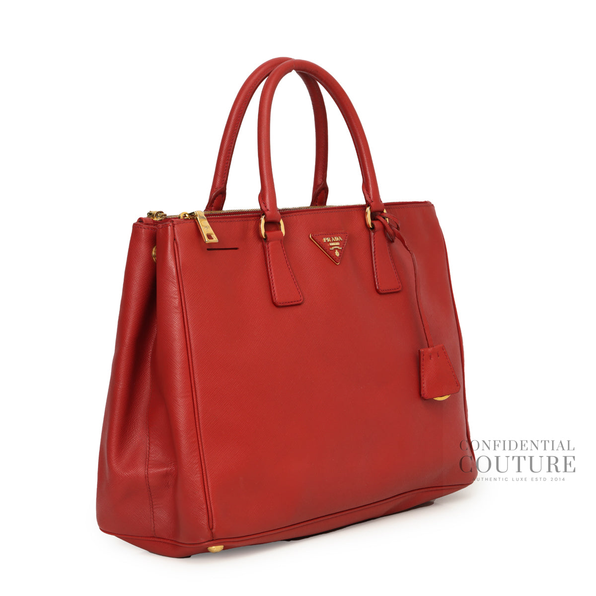 Galleria Large Red Saffiano Leather Bag