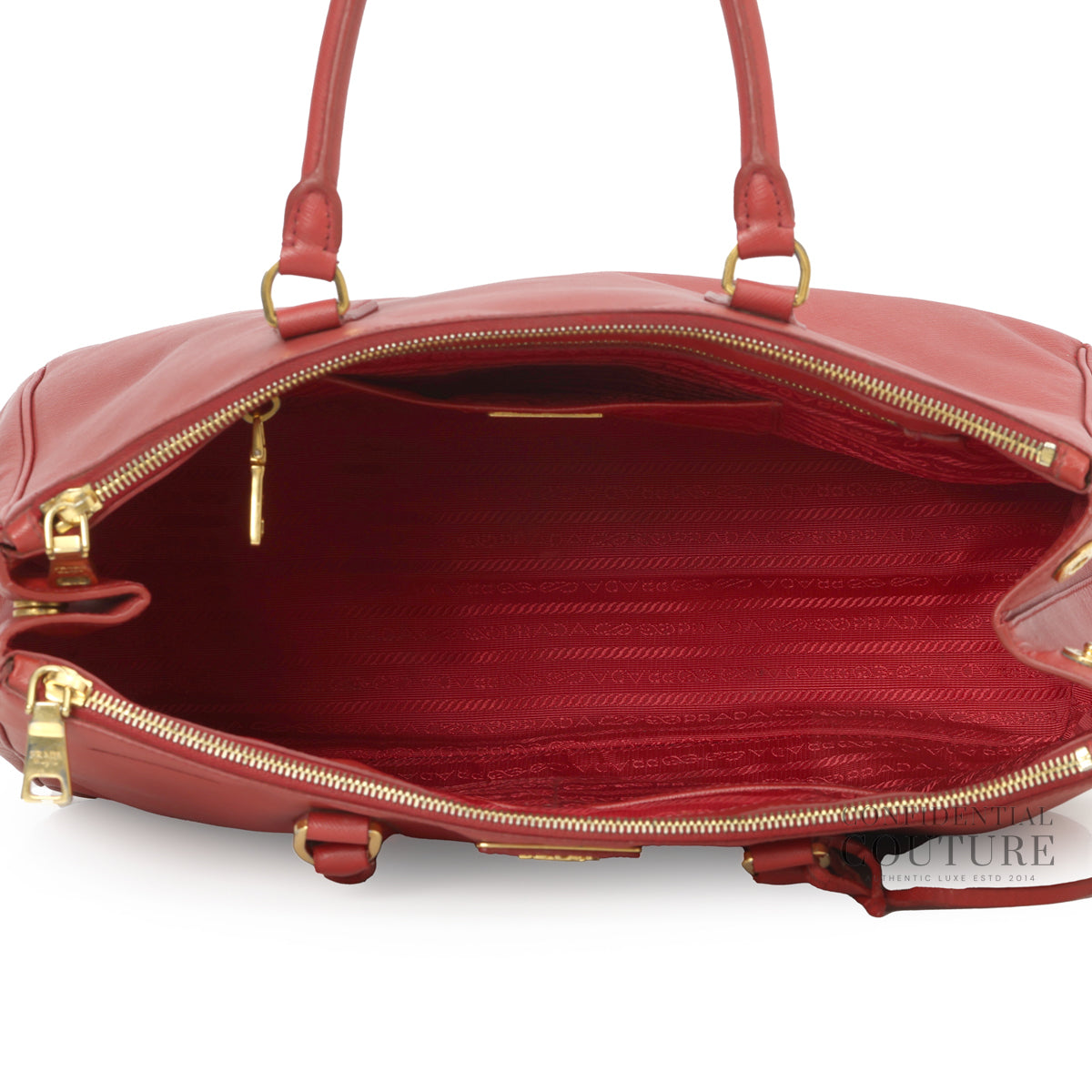 Galleria Large Red Saffiano Leather Bag