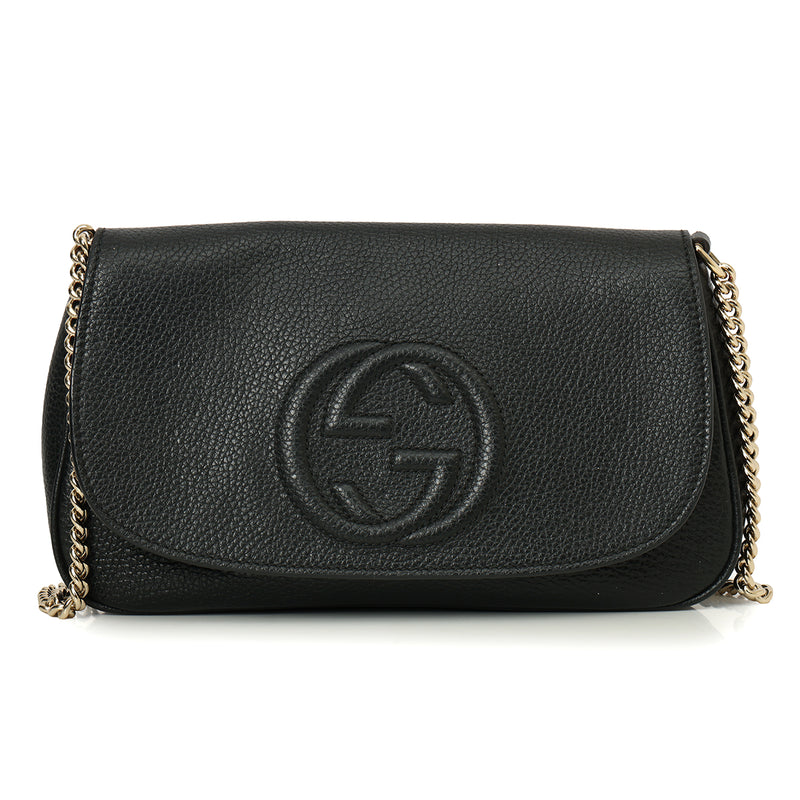 Pre loved gucci gg interlocking soho black crossbody sale