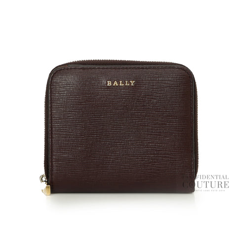Dark Plum Leather Compact Wallet