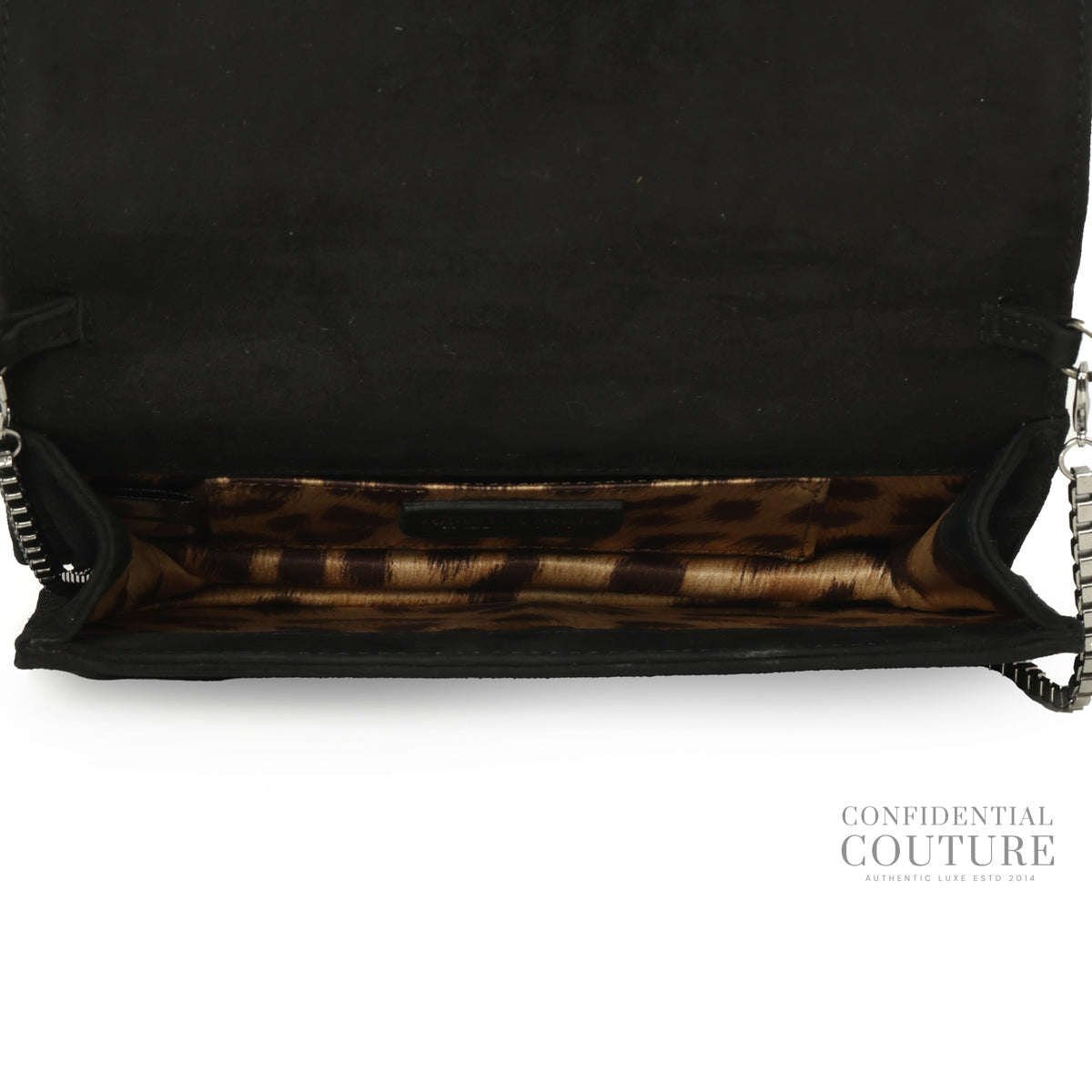 Black Suede Crystal Embellished Convertible Clutch