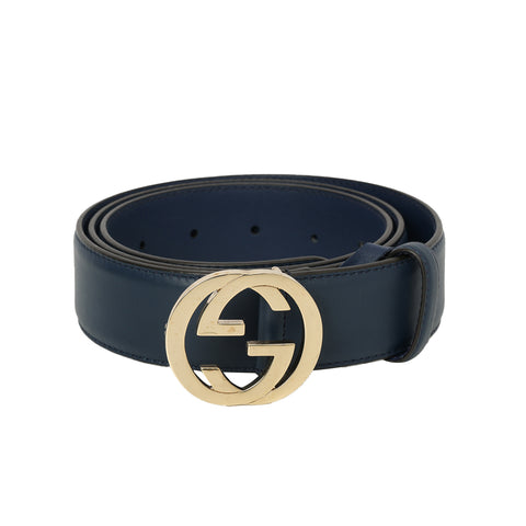 GG Interlocking Leather Belt-Size: 40