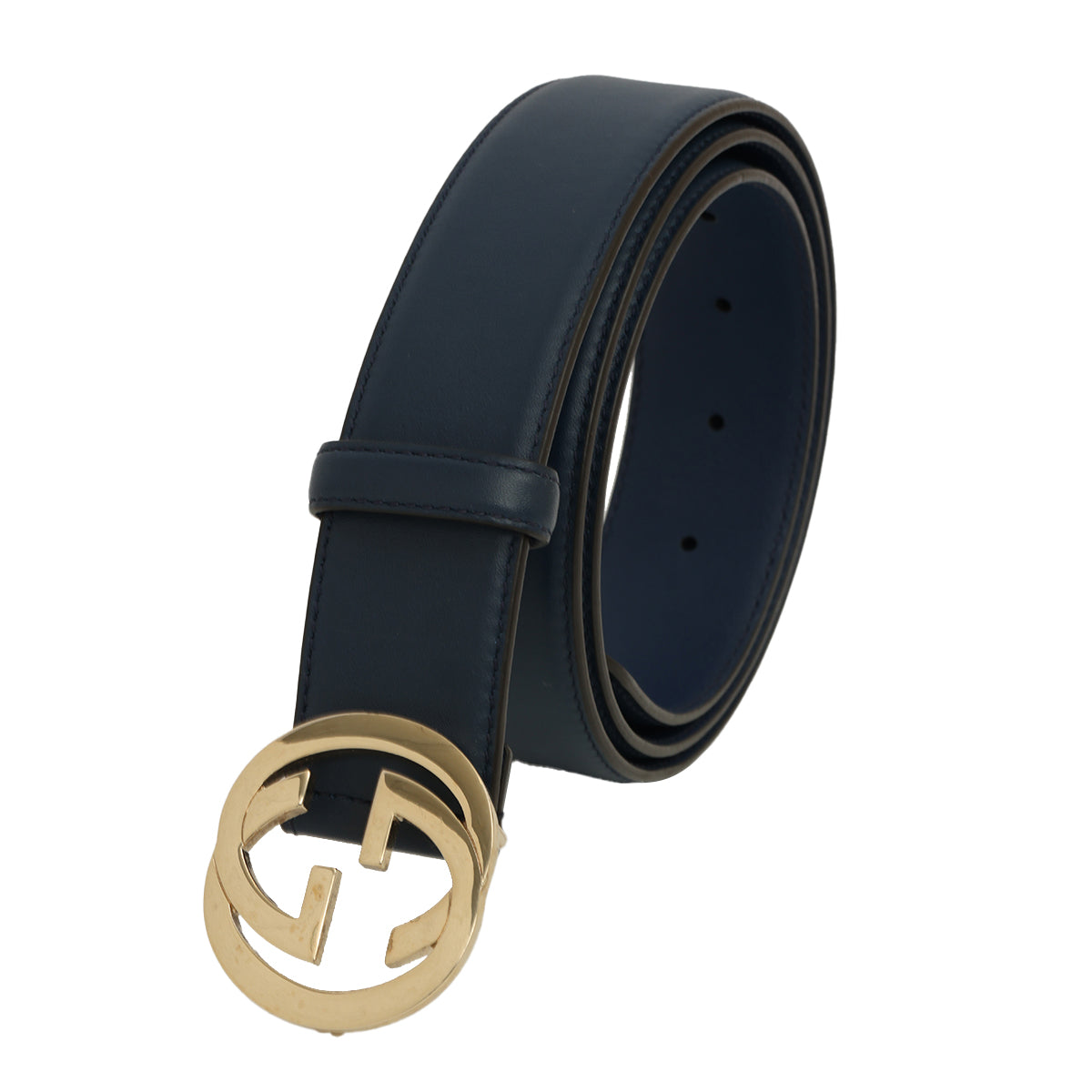 GG Interlocking Leather Belt-Size: 40
