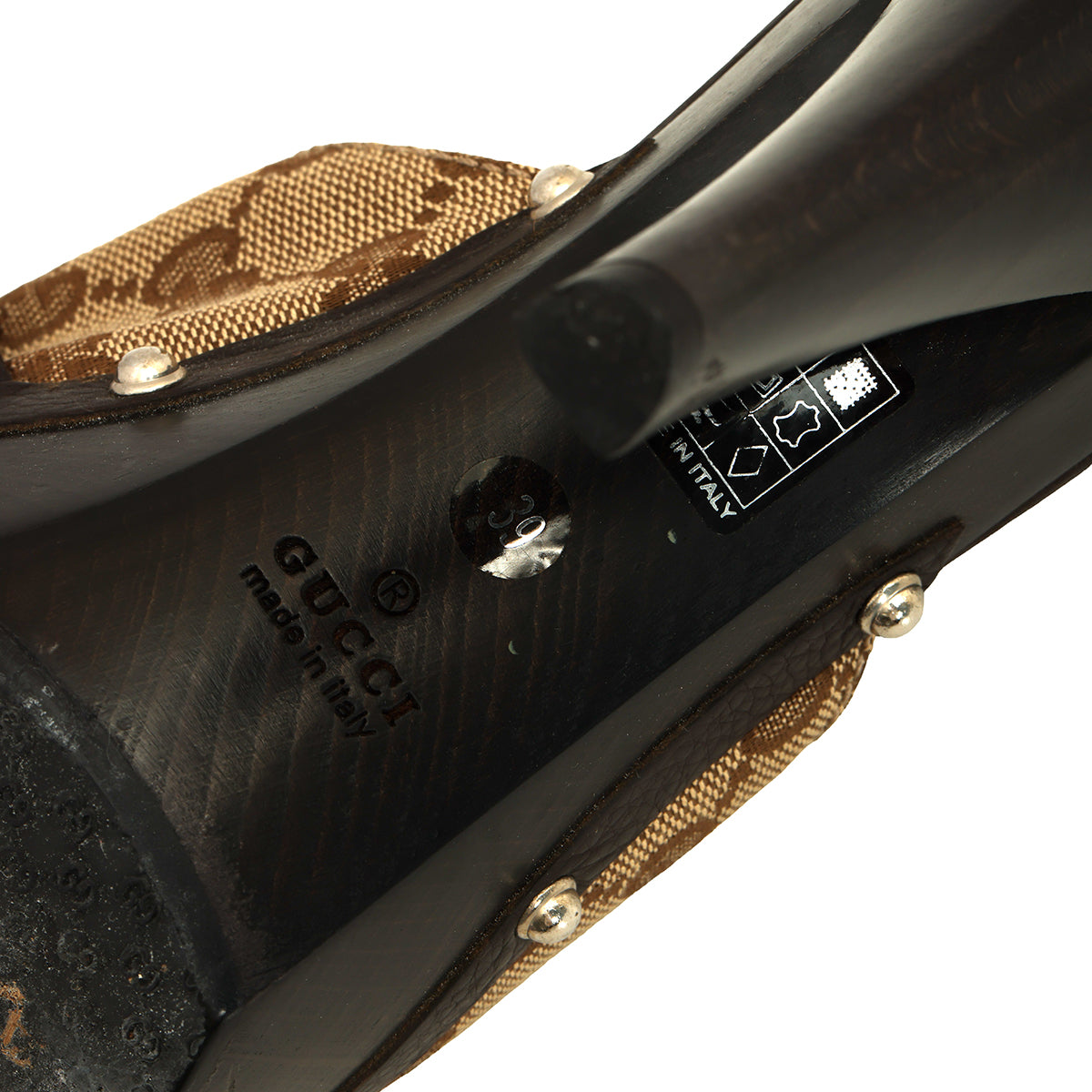 Heels Horsebit Canvas Monogram Mules EU 39 | UK 6 | US 9