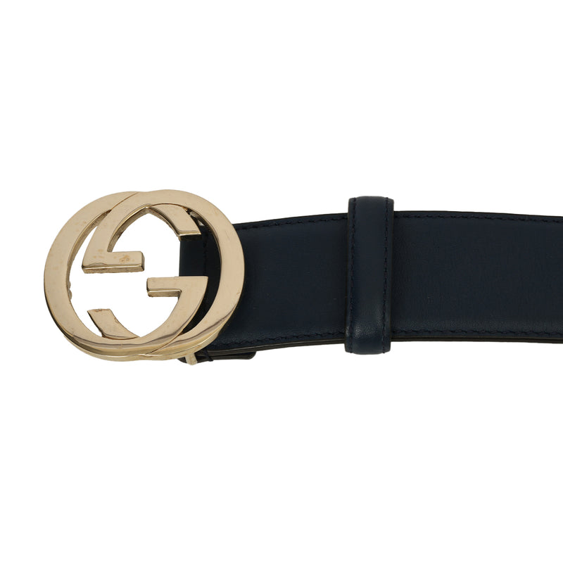 GG Interlocking Leather Belt-Size: 40
