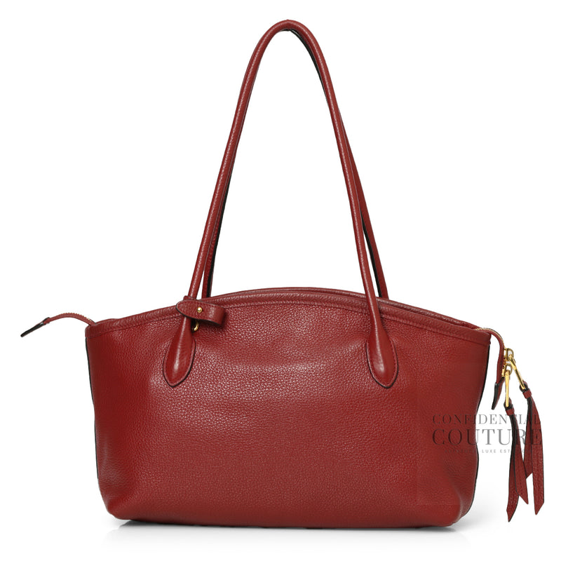 Vitello Phenix Leather Rubino Red Shoulder Bag