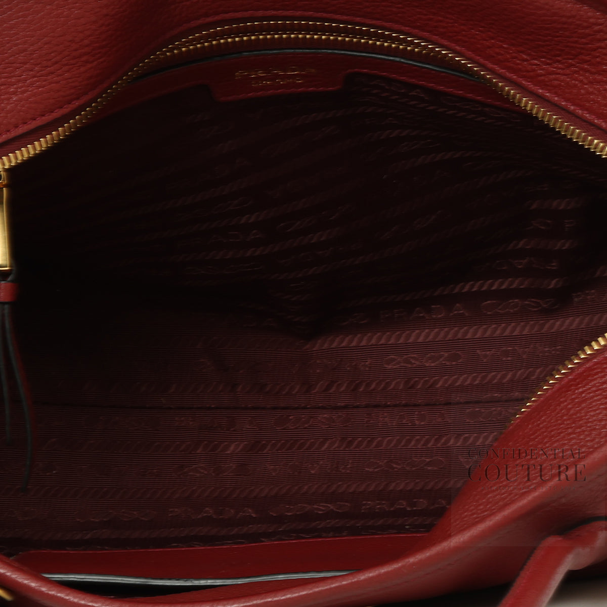 Vitello Phenix Leather Rubino Red Shoulder Bag