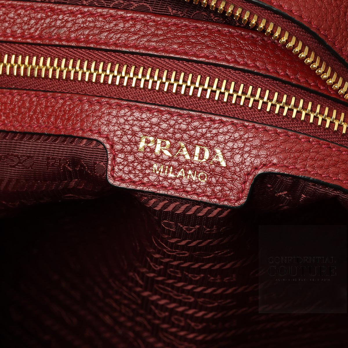 Vitello Phenix Leather Rubino Red Shoulder Bag