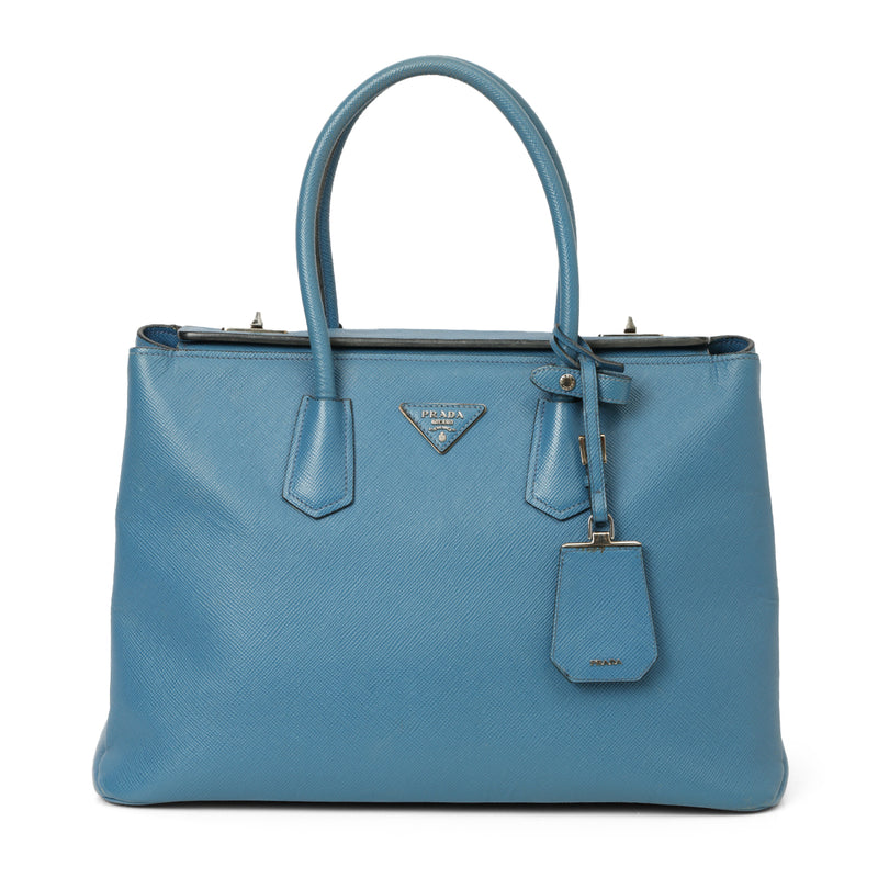 Saffiano Cuir Leather Twin Large Tote Bag