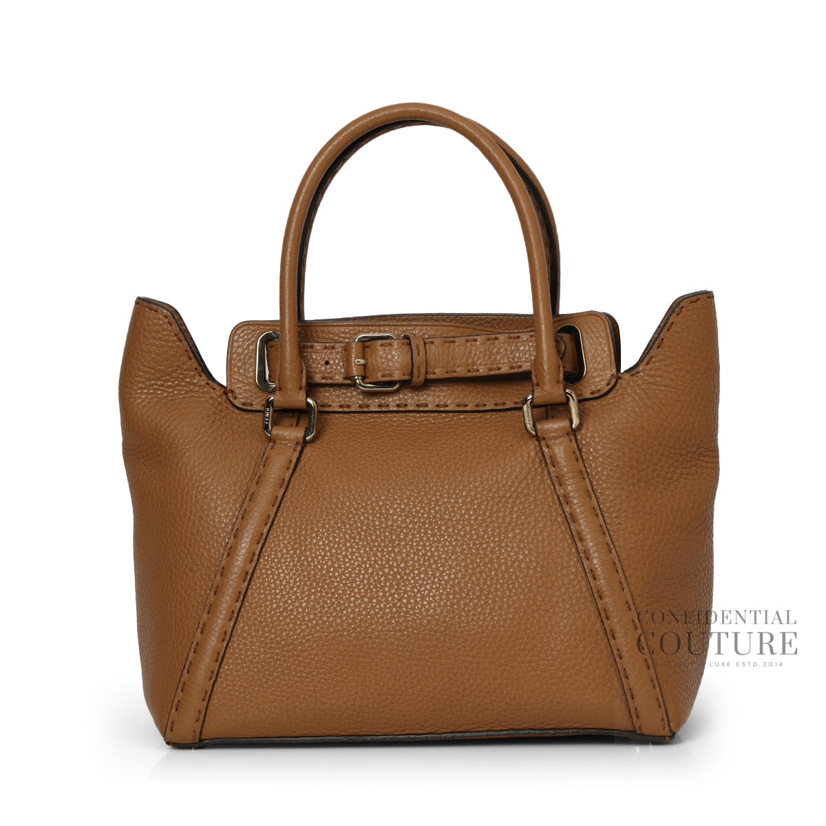 Brown Pebblled Leather Selleria Tote