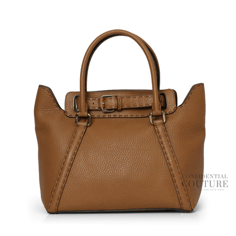 Brown Pebblled Leather Selleria Tote