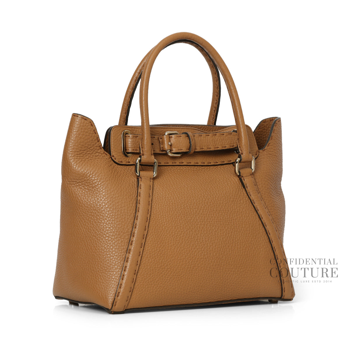 Brown Pebblled Leather Selleria Tote