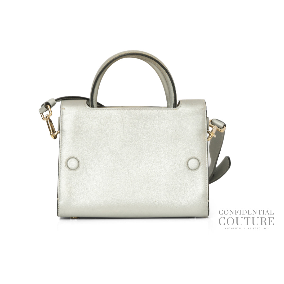 Silver Diorever Mini Leather Bag